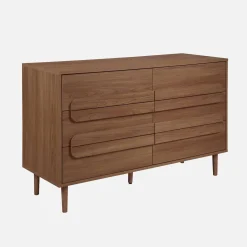 Vintage-Kommode im Holzlook mit 6 Schubladen