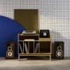Vintage-Möbel für Schallplatten mit Holzdekor