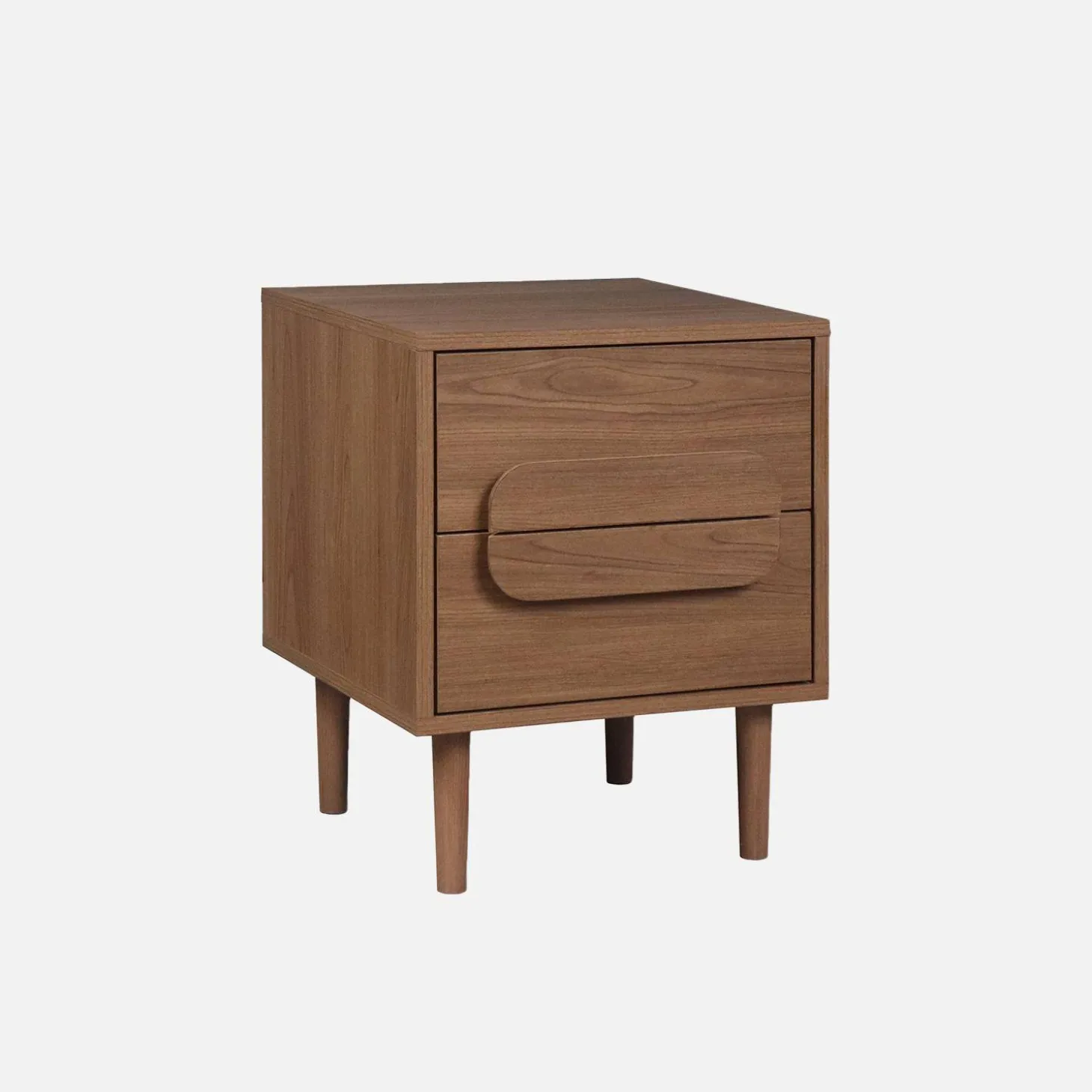 Vintage-Nachttisch im Holzlook mit 2 Schubladen