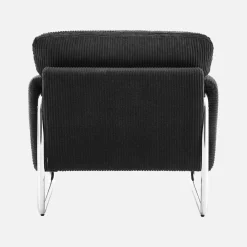 Vintage-Sessel mit Cordbezug und verchromtem Gestell