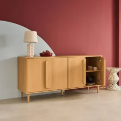 Vintage-Sideboard im Holzlook mit 4 Türen, 160 cm