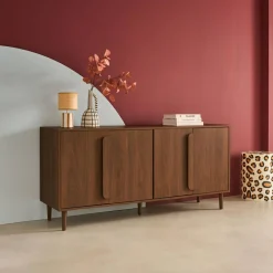 Vintage-Sideboard im Holzlook mit 4 Türen, 160 cm