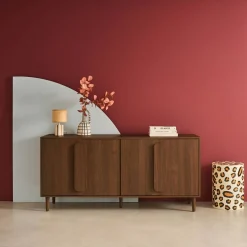 Vintage-Sideboard im Holzlook mit 4 Türen, 160 cm