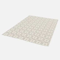 Vintage-Teppich Creme Beige Grün für drinnen/draußen