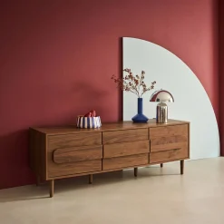 Vintage TV-Möbel in Holzoptik mit 3 Türen, 150 cm