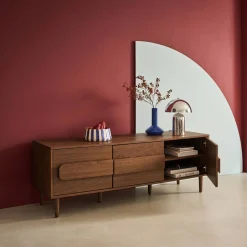 Vintage TV-Möbel in Holzoptik mit 3 Türen, 150 cm
