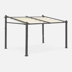 WANDPERGOLA 3X4M mit Schiebeleinwand