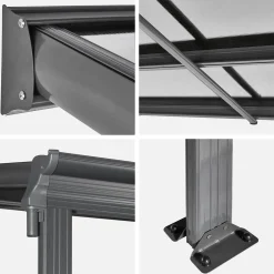 Wardpergola Carport aus Aluminium 3x6 m mit Regenrinne