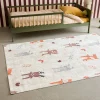 Weißer Kinderteppich mit Tiermotiven