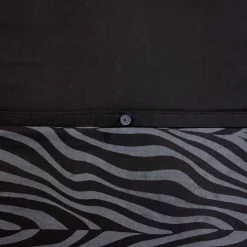 Wendebettwäsche aus Baumwolle mit Zebradruck, 2 Plätze, schwarz