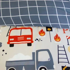 Wende-Bettwäsche 1 Person Feuerwehr-Motiv Mikrofaser 140 x 200 cm