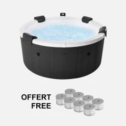 Whirlpool rund 180cm 6-Personen Hydromassage, 4 Kissen, Abdeckung, Cover + 8 Filter